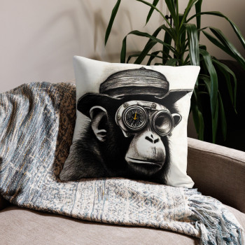 Steampunk Monkey - Premium pillow