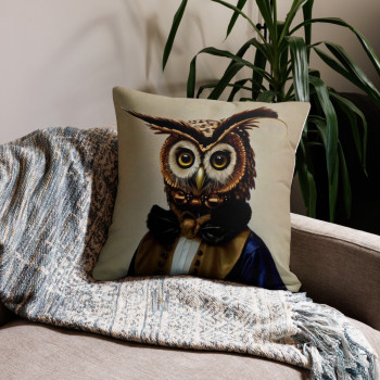 Elegant Owl - Steampunk premium pillow