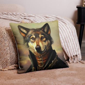 Elegant Wolf - Premium Steampunk Pillow