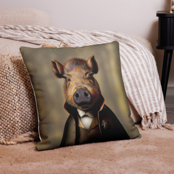 Elegant Wild Boar - Premium Steampunk Cushion
