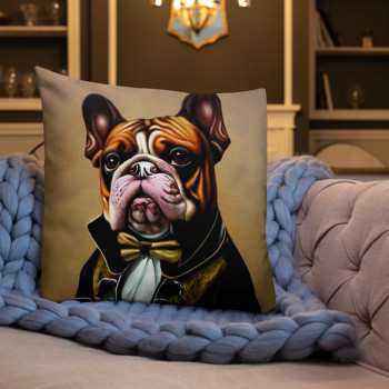 Elegant Bulldog - Coussin Steampunk Premium